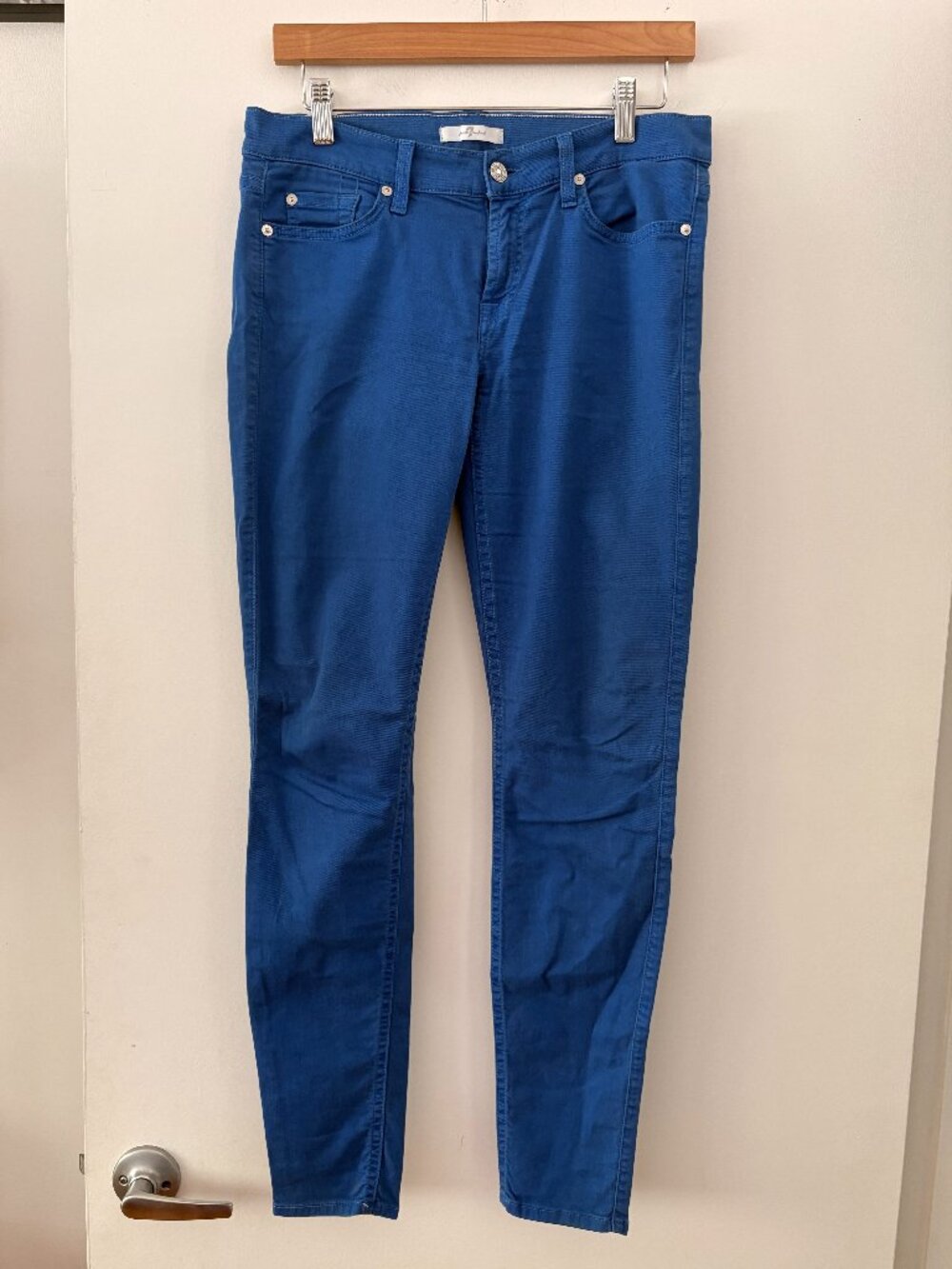7 SEVEN FOR ALL MANKIND Electric Blue Slim Cut Jeans, size 30